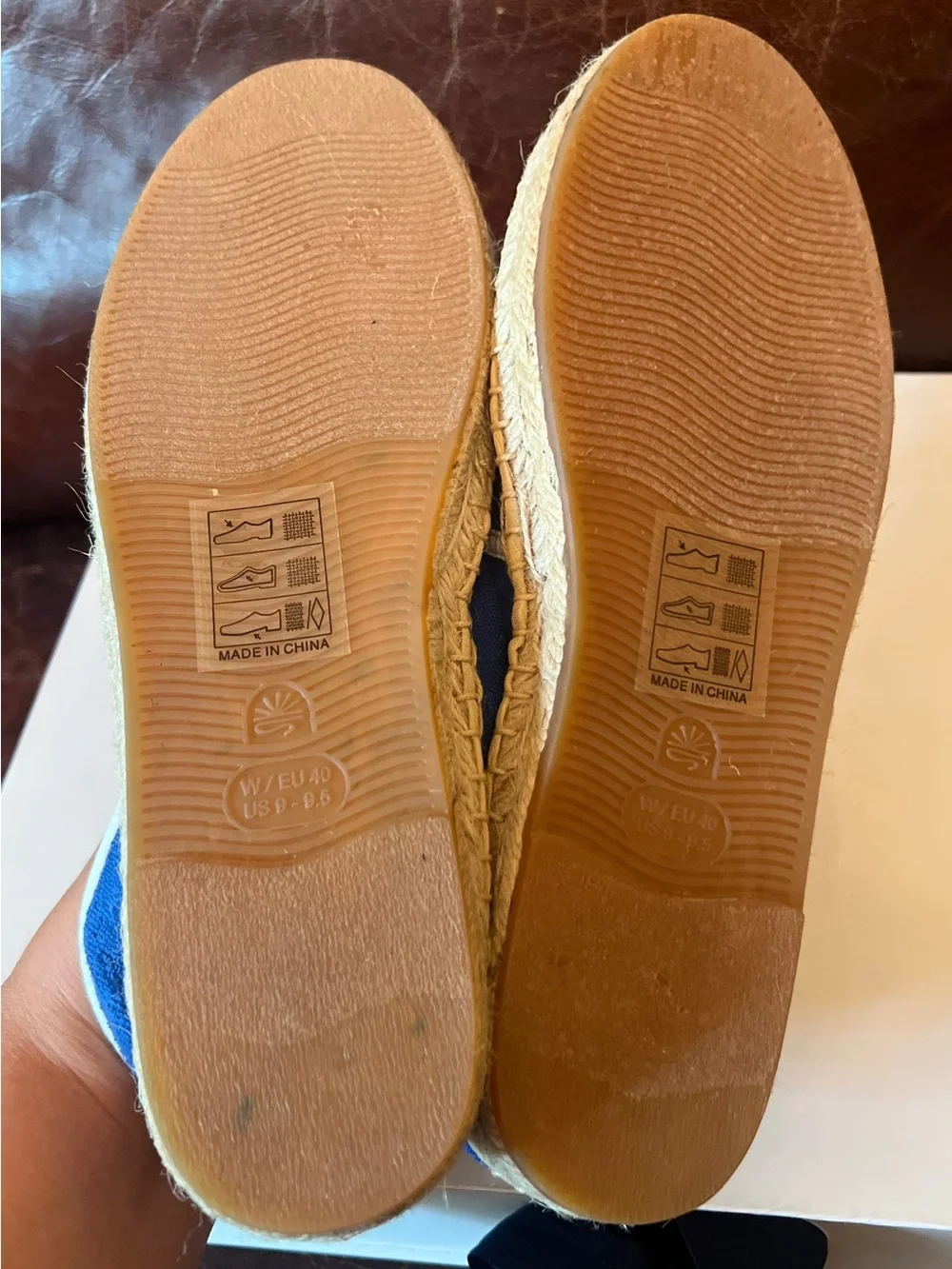 Soludos Women’s  Original French Blue White Terry Espadrille Shoes Sz 9 New